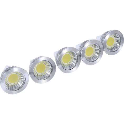 Spot Led MR16 - 3 W - Blanc Froid - Technologie COB - Pour Éclairage d'Intérieur et d'Extérieur - Lot de 5