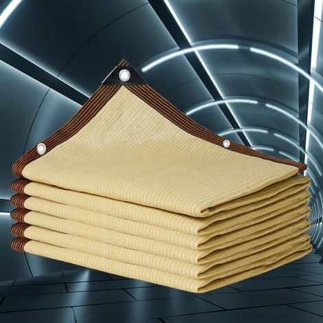 Beiges, mikroperforiertes Schattierungsnetz, Sonnensegel, Pergola-Gewebe 4x3m, Schattierungsnetz für Pflanzen, Plane, Schutznetz, Sichtschutznetz, Beige - 3x4m (1/5)