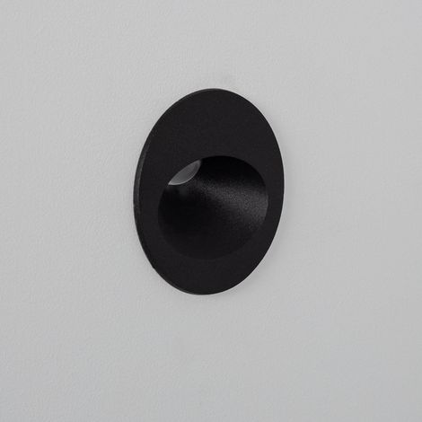 Baliza Exterior LED 3W Empotrable Pared Circular Negro Coney 4000K Blanco Neutro (1/5)