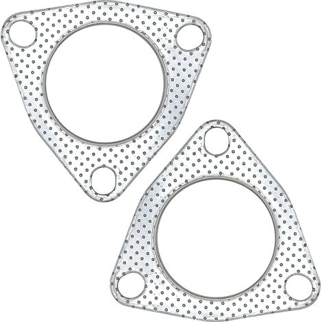 Lot de 2 joints d'échappement de 2,5 pouces - 3 vis - 63,2 mm - Bride de silencieux - Collecteur haute température - Avec bague de feu de rechange (1/5)