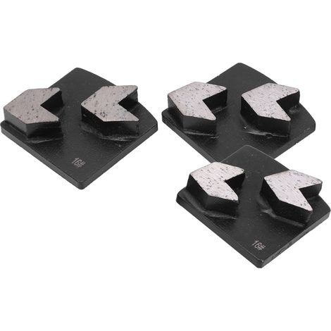 Ensemble de 3 blocs de meulage diamantés à dents en queue d'aronde et en flèche, disques de polissage noirs pour ciment et béton (1/5)