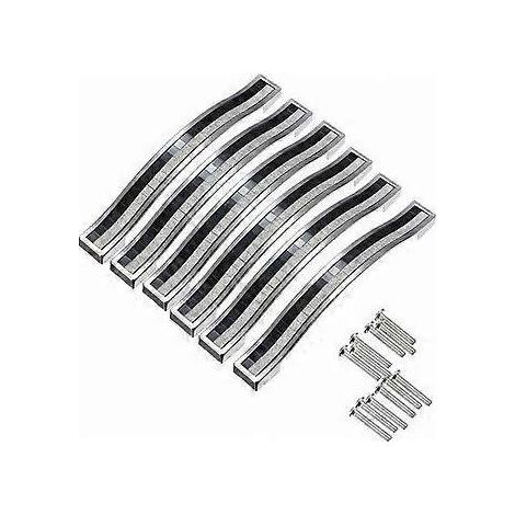 6x 128mm Poigne de Porte Cristal Decoration Bouton de Porte Bouton de Meuble Pour Meuble Tiroir Placard Bin Penderie Armoire,Argent Noir (1/2)