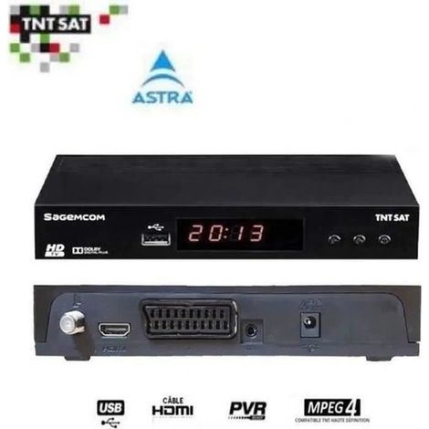 Décodeur Satellite - SAGEM - DS81HD - HDMI - 6 listes de chaînes - Noir