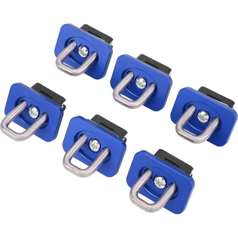 6-teiliges Set LKW-Kipphaken aus Edelstahl, Bullenringe, 1000 lbs (ca. 454 kg), kompatibel mit Chevy Silverado 2007–2021, Blau (1/5)