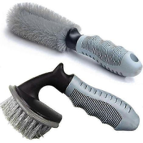Brosse de détail pour jantes de voiture, kit de nettoyage de jantes, brosse d'entretien automobile, brosse de nettoyage de jantes de pneus, brosse de lavage de voiture, usage multiple pour pneus et mo (1/5)