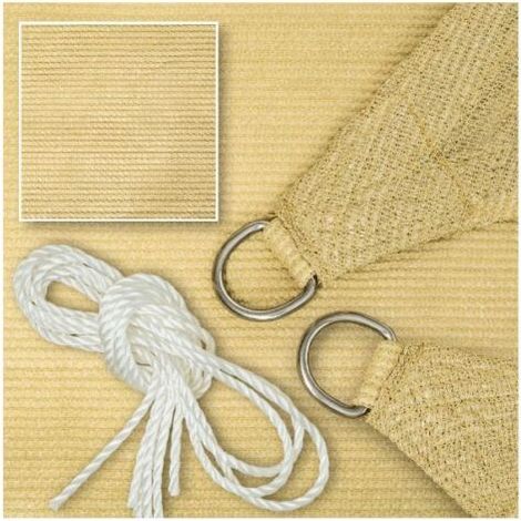 SS-026 Tenda a vela triangolare parasole in poliestere con connettore e corda 5x5x5 mt (1/4)