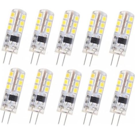 10 bombillas LED G4,base de silicona,blanco cálido 3000K,1,5W,AC220V,110 lúmenes,iluminación de jardín,aptas para instalación (1/5)