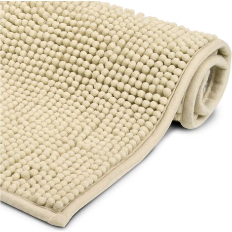 Beautissu Tapis de Bain BeauMare WR - Antidérapant Absorbant 80x50cm Nature
