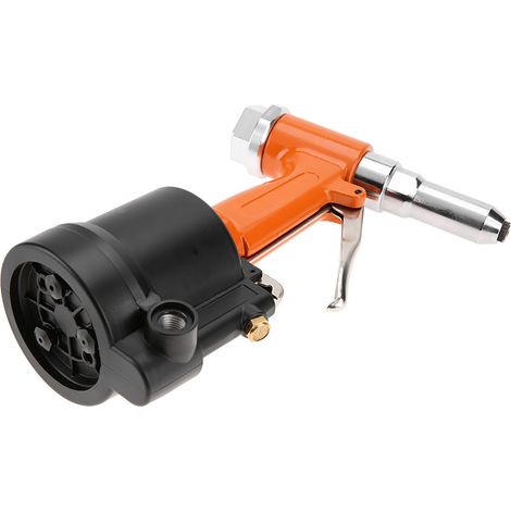Riveteuse hydraulique légère industrielle, cloueuse pneumatique, outil de rivetage, orange et noir (1/5)