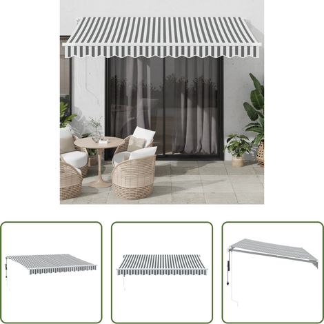 Protection solaire - Auvent rétractable automatique anthracite et blanc 350x250 cm (1/5)