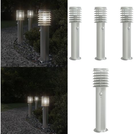 Wegeleuchten mit Bewegungsmelder 3 Stk. Silbern 60 cm Edelstahl - Outdoor-Beleuchtung - Gartenlampe - LED-Lampe - Bewegungsgesteuerte Beleuchtung - Sicherheitslicht - Home & Living (1/5)