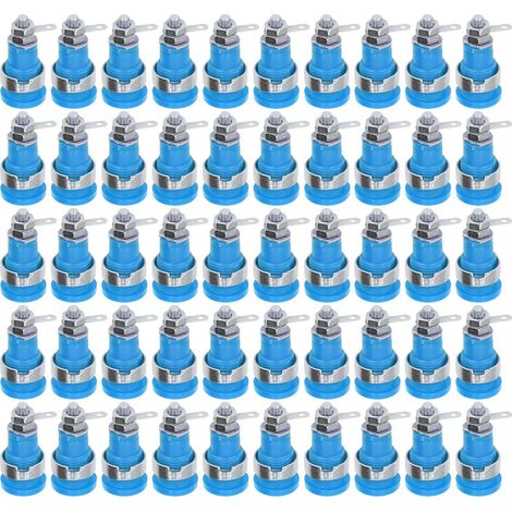 50 Pièces Douilles Banane 4mm Haute Performance Matériau Durable Accessoires de Test Électrique Bleu (1/5)