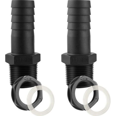 Trop Plein Cuve 25mm Passe Paroi Cuve Eau 1000l Raccord Male pour Citernes de Pluie Passages mit Joints (9.8 cm x 2.5 cm x 3 cm) (1/5)