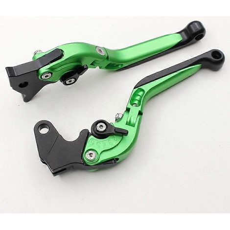 Convient pour la modification de la moto Yamaha FZ16, levier de frein télescopique pliable en alliage d'aluminium réglable (vert 1) (1/5)