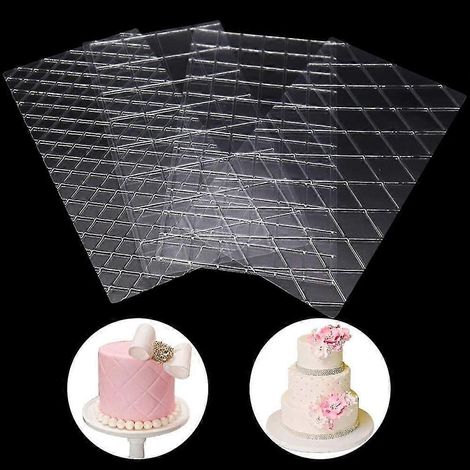 tapis de texture, moule à grille matelassée en losanges, tapis d'impression transparent pour fondant, bordure en dentelle, moule de cuisson (1/5)