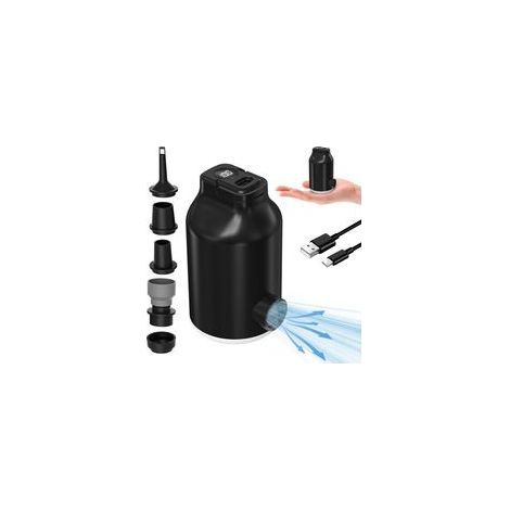 Pompe à Air Électrique pour Matelas Lits Gonflable, Sacs de Rangement Sous Vide – Mini Portable, Rechargeable, Gonflage & Dégonflage Rapide avec 5 Buses, Lumière LED, Arrêt Auto pour Bouées de piscine (1/3)