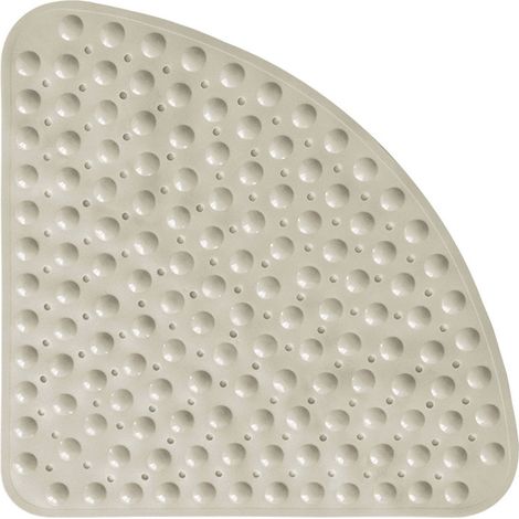 Rutschfeste Eckduschmatte für Badewanne und Dusche – Viertelkreisförmige Duschmatte 54 x 54 cm mit Saugnäpfen, quadratische Duschmatte mit Abflusslöchern, rutschfeste Gummibadematte für Badewanne und (1/3)