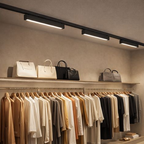 Barra LED Lineare per Binario Monofase CCT Switch con Dimmer Integrato – Nero o Bianco - Color: Nero