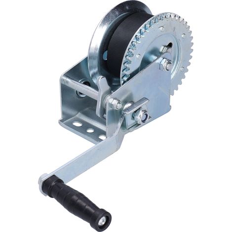 Treuil manuel pour remorque, capacité 1000LBS, sangle de 6M, treuil à manivelle robuste pour usage intensif (1/5)