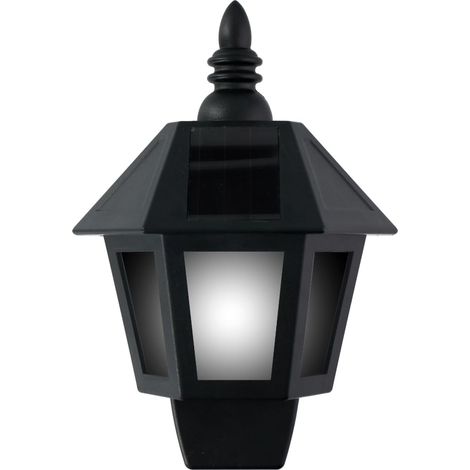 Lampe Solaire Extérieur Applique Murale avec LED Cool White et Effet Flamme - Lanterne Solaire Étanche IP44 (1/3)