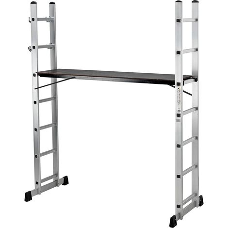 Garden – Échafaudage en aluminium 6 marches – Hauteur de travail max 168 cm – Charge maximale 120 kg – Pour chantiers domestiques et bricolage