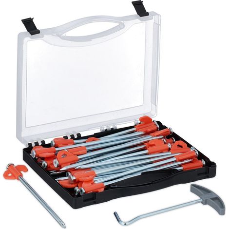 Stahl-Bodenheringe, 30er-Pack mit Aufbewahrungsbox