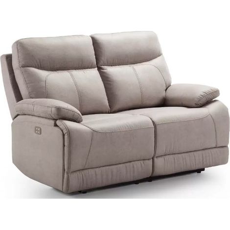 Canapé 2 places fixe microfibre beige Ducka 154cm (1/3)