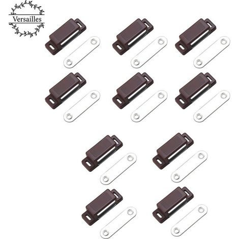 Loqueteau magnétique puissant – Force de maintien 4kg – Lot de 10 – Pour meubles en bois – Installation facile avec vis fournies (1/5)