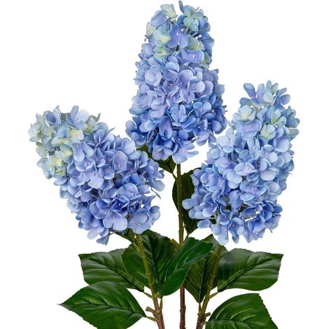 Künstliche Hortensien Kunstblumen Set 3er 73CM Hellblau Deko Blumengesteck (1/5)