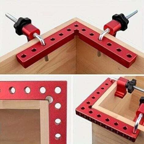 Carrés de positionnement à 90 degrés, pinces à angle droit, coin de charpentier en alliage d'aluminium (12 x 12 cm), outil carré de serrage (1/5)