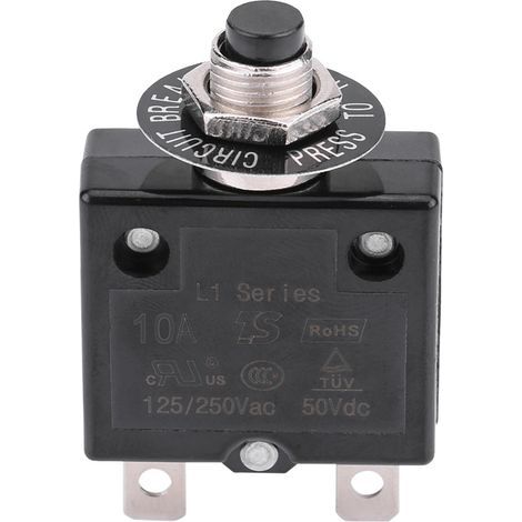 Disjoncteur thermique à réarmement manuel 10 A avec protection contre les surintensités et les surcharges (1/5)
