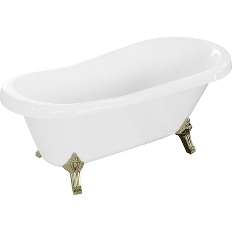 Mexen Retro vasca da bagno freestanding 150 x 73 cm, bianca, gambe dorate - 53251507300-50 (1/5)