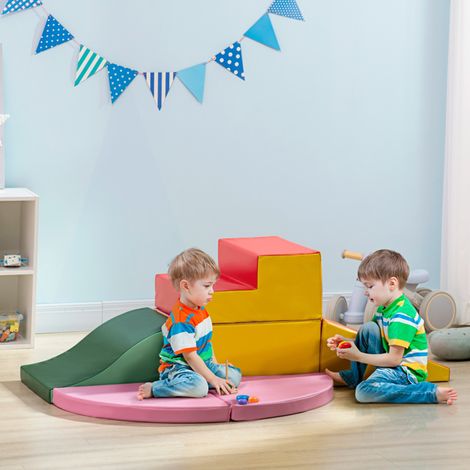 Brightly Colored Foam Playset for Kids-Safe,Durable,and Easy to Clean-Encourages Active Play for Ages 12-36 Months