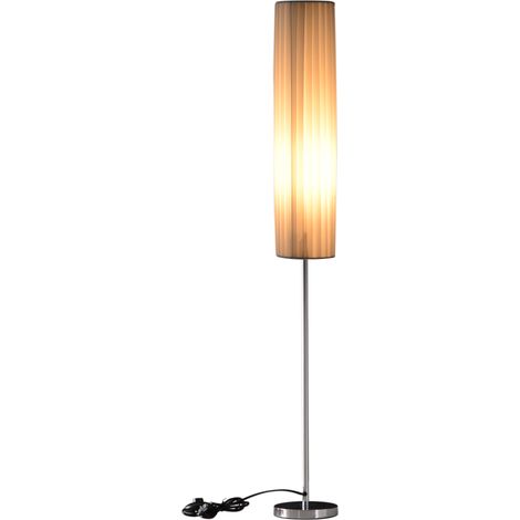 Lampara de Pie 2 E27 Interruptor Bajo Consumo Base Acero Inoxidable 120 cm Blanco