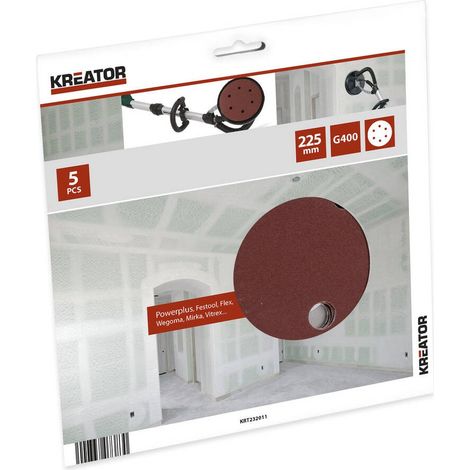 Disco lija cartón yeso ø225 mm g400, blister 5 uds