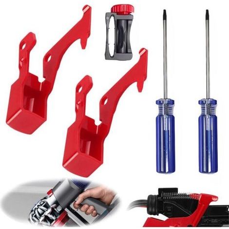 Gachette Dyson V11 V10 Bouton Interrupteur à Gâchette Dyson V10 Bouton Rouge Dyson Outil de Réparation de Bouton pour Aspirateur V10 V11 2 Interrupteurs 1 Support d'interrupteur et 2 Tournevis (1/5)