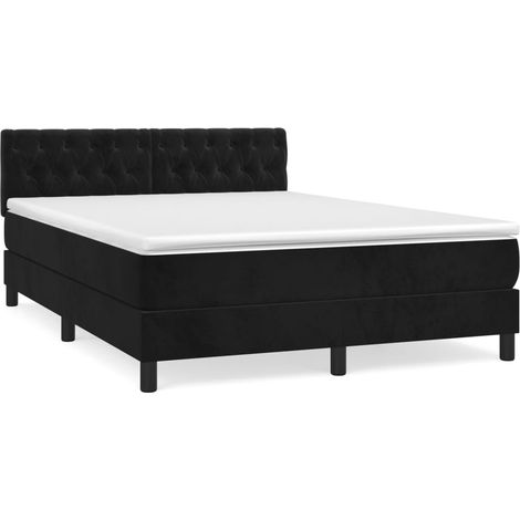 Maison Exclusive - Boxspringbett mit Matratze Schwarz 140x200 cm (1/5)