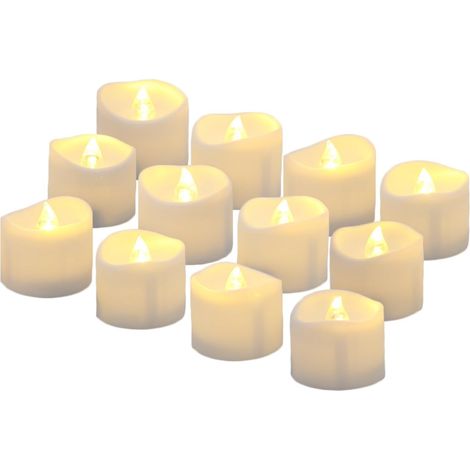 Bougie LED Vacillante - 12 Pièces - Fonctionne sur Piles - Sans Flamme Ni Chaleur - Pour Bougeoirs ou Usage Autonome - Blanc Chaud - Idéal Décoration Intérieure Extérieure Mariage Noël