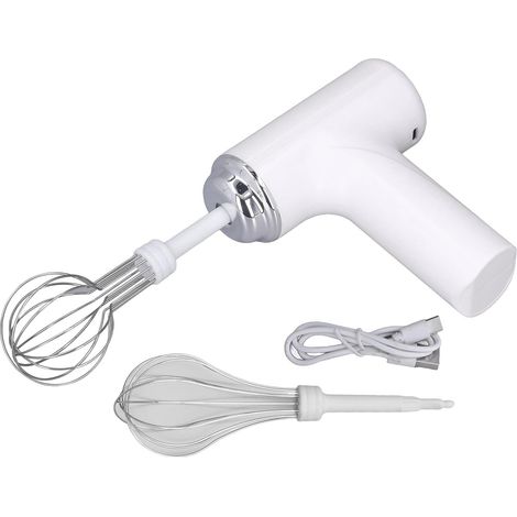 Fouet Mélangeur à Main électrique, Batteur à œufs électrique Portatif à 3 Vitesses avec Câble de Chargement, Petit Mélangeur Léger Portatif électrique pour Oeuf, Crème Milkshake (1/5)