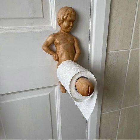 Porte-papier toilette sur pied avec base stable, design gain de place pour salle de bain, cuisine ou chambre. (1/5)