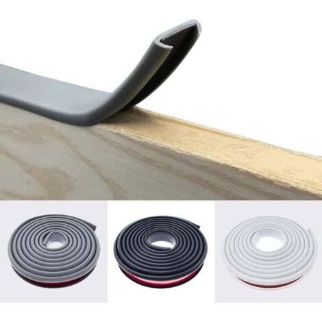 Bande de chant adhésive en mélamine grise en forme de U (18 mm) de 2 m, sans thermoscellage, pour plan de travail, placage bois en caoutchouc souple TPE pour meubles (1/4)