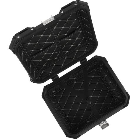 Top case moto 28L en alliage d'aluminium étanche et antirouille, universel, couleur argent (1/5)
