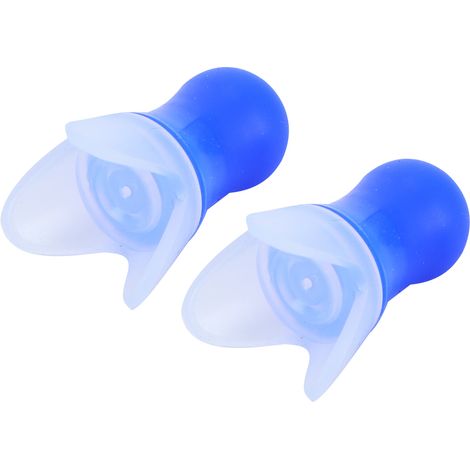Bouchons d'oreilles étanches pour la natation, bouchons d'oreilles en silicone pour la réduction du bruit en avion avec flacon étanche noir, bouchons d'oreilles bleus