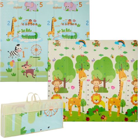 Relaxdays Tappeto Gioco per Bambini e Neonati, Tappetino per Gattonare, LxP: 200x180 cm, in Gomma XPE Atossica, Colorato