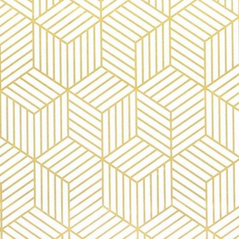 Papel pintado autoadhesivo con rayas hexagonales geométricas doradas - Papel pintado autoadhesivo - Para muebles - Dorado y blanco - 45 x 500 cm - Papel de regalo navideño - Crezuo