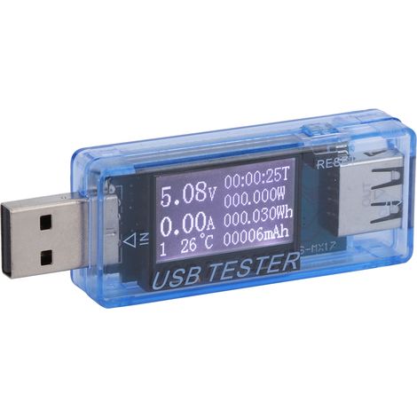 Multifunktionales digitales USB-Testgerät – Misst Spannung und Stromstärke 0–5 A 150 W 4–30 V Blau (1/5)
