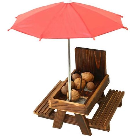Mangeoire à écureuils de table, porte-épis de maïs en bois, porte-épis de maïs parapluie, porte-épis de maïs pour l'extérieur en hiver, jardin, porche B (1/5)