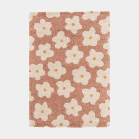 Tapis fleurs maximalistes - Apolline - Rose - 80 x 150 cm
