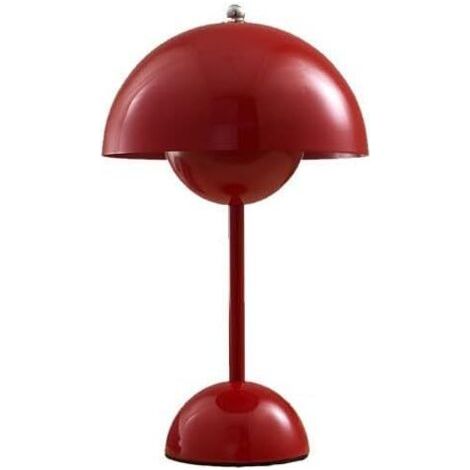 Lampe de table sans fil à commande tactile, lampe LED rechargeable à 3 couleurs, pot de fleur décoratif, lampe de bureau nord-européenne pour chambre à coucher, salon, restaurant et bar(Bordeaux) (1/5)