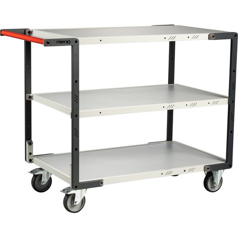 FIMM Tischwagen mit umklappbaren Bügel 3 Etagen Ladefläche 1000x595mm Tragkraft 250kg